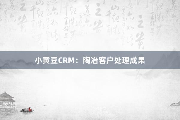 小黄豆CRM:陶冶客户处理成果